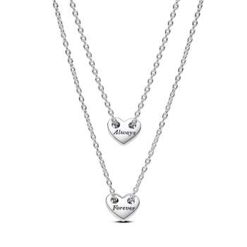 Forever & Always Splittable Heart Collier Necklaces 