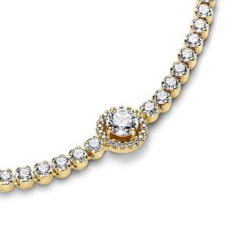 14k Gold-plated bracelet with clear cubic zirconia 