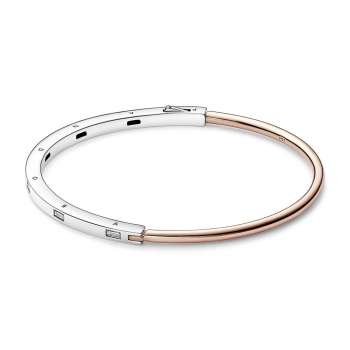 Bangle Белегзија двотонска Pandora Signature 