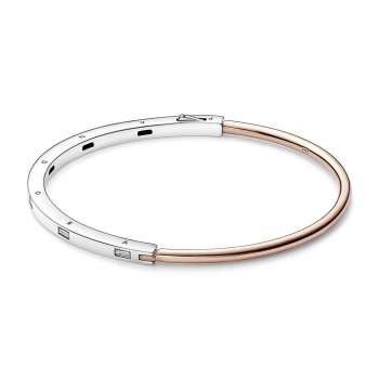 Pandora Signature Two-tone I-D Pavé Bangle 