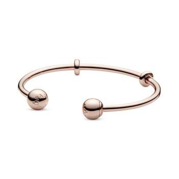 Pandora signature open bangle two tone top