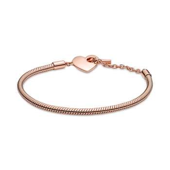 Pandora Moments Heart T-Bar Snake Chain Bracelet 