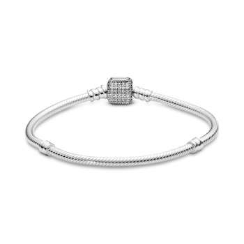 Moments Sparkling Pavé & Snake Chain Bracelet 