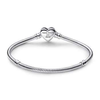 Pandora Moments Sparkling Infinity Heart Clasp Snake Chain Bracelet 