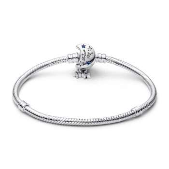 Pandora Moments Sparkling Moon Clasp Snake Chain Bracelet 