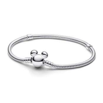 Disney Mickey Mouse Clasp Moments Snake Chain Bracelet 