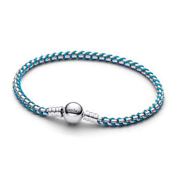 Blue Cord Snake Chain Bracelet 