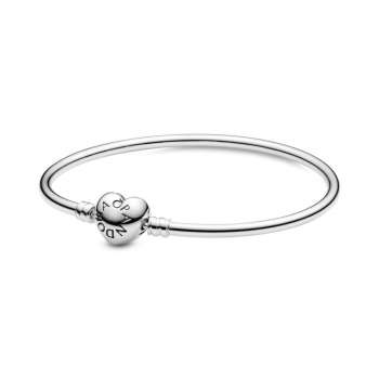 Pandora Moments Heart Clasp Bangle 