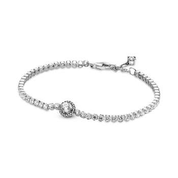 Sparkling Halo Tennis Bracelet 