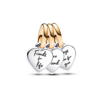 Two-tone Splittable Friendship Triple Dangle Charm 