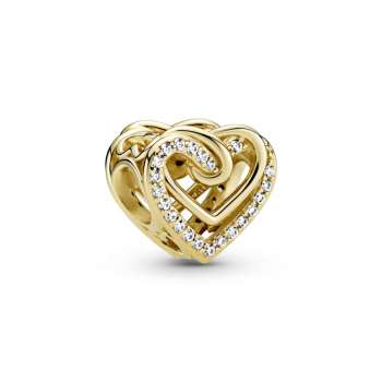 Sparkling Entwined Hearts Charm 