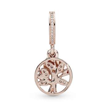 Sparkling Family Tree Dangle Charm 