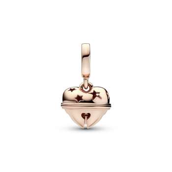 Heart bell 14k rose gold plated dangle 