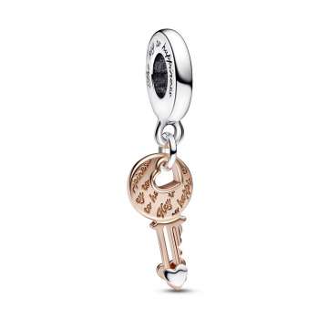 Key sterling silver and 14k rose gold-plated dangle 