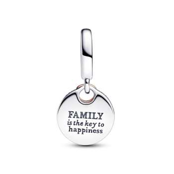 Two-tone Key to Happiness Double Dangle Charm 