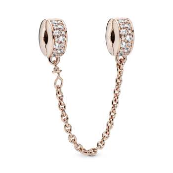 Clear Pavé Safety Chain Clip Charm 