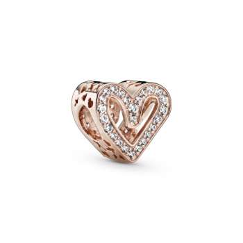 Sparkling Freehand Heart Charm 