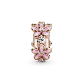 Pink Daisy Spacer Clip Charm 