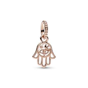 Hamsa hand 14k rose gold-plated dangle 