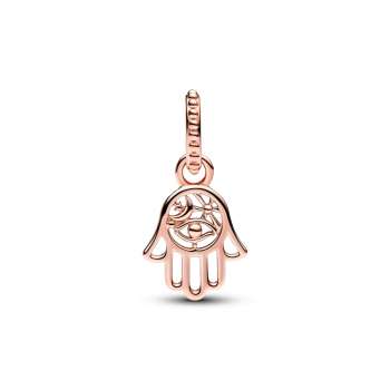 Hamsa hand 14k rose gold-plated dangle 