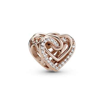 Sparkling Entwined Hearts Charm 