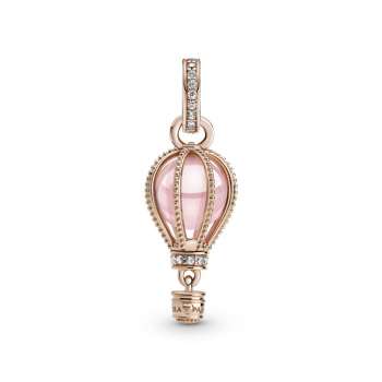 Sparkling Pink Hot Air Balloon Dangle Charm 