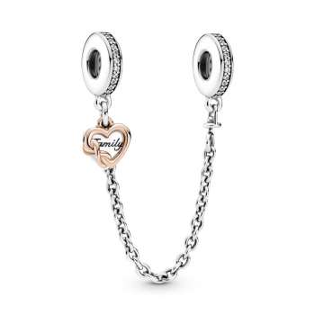 Family Heart Safety Chain Charm 