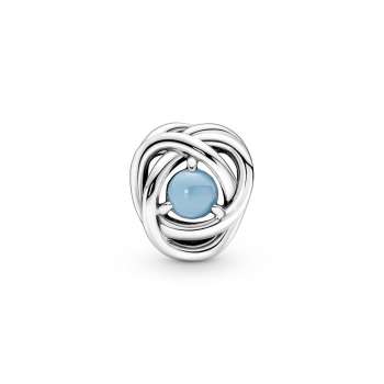 Turquoise Blue Eternity Circle Charm 