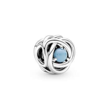 Turquoise Blue Eternity Circle Charm 