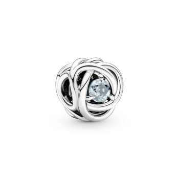 Sea Aqua Blue Eternity Circle Charm 
