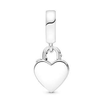 Rose Heart Padlock Dangle Charm 