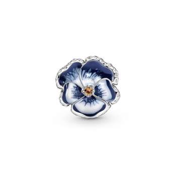 Blue Pansy Flower Charm 