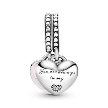 Mother & Daughter Hearts Dangle Charm 