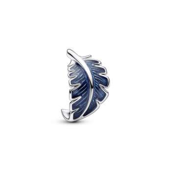 Blue Curved Feather Charm 