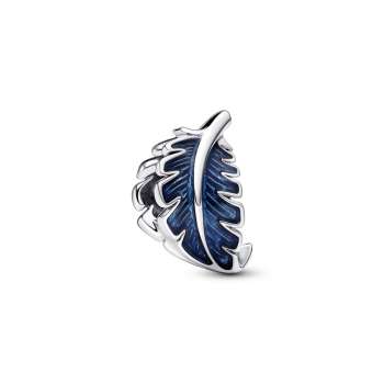 Blue Curved Feather Charm 