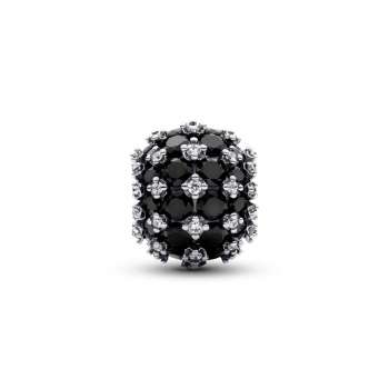 Sparkling Pavé Round Black Charm 