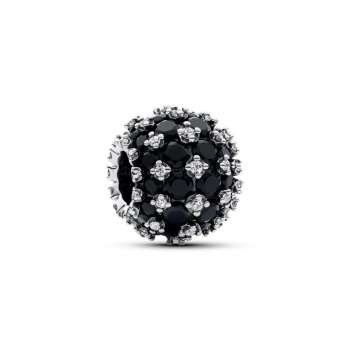 Sparkling Pavé Round Black Charm 