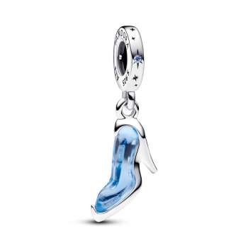 Disney чевелот на пепелашка висечки приврзок од чисто сребро со светло син циркон 