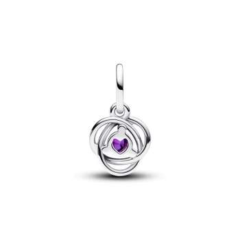 Purple Eternity Circle Dangle Charm 