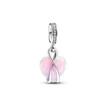 Pandora опалски висечки приврзок во облик на срце Mum 