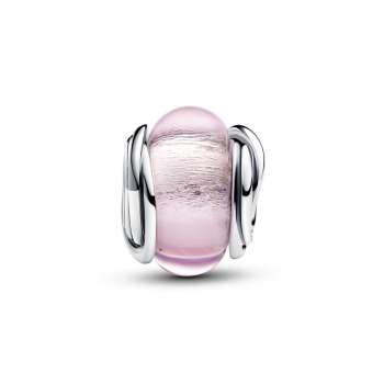 Encircled Pink Murano Glass Charm 