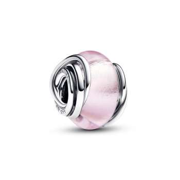 Encircled Pink Murano Glass Charm 