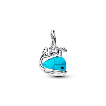Turquoise-coloured Whale Dangle Charm 