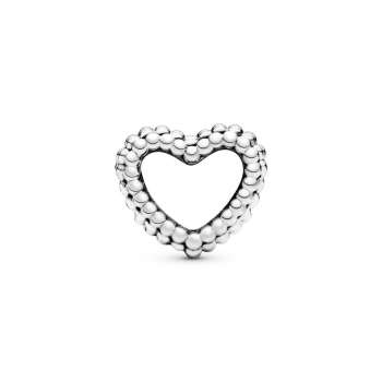 Beaded Open Heart Charm 