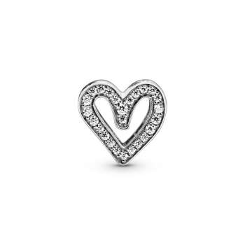 Sparkling Freehand Heart Charm 