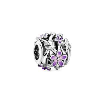 Openwork Purple Daisy Charm 