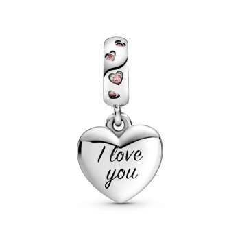 Mum Script Heart Dangle Charm 