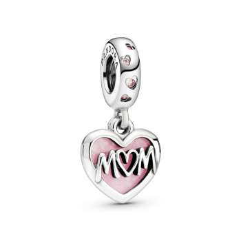 Mum Script Heart Dangle Charm 