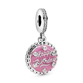 Pink Birthday Cake Dangle Charm 