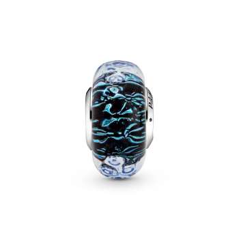 Wavy Dark Blue Murano Glass Ocean Charm 